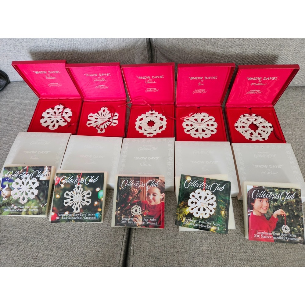Longaberger Collectors Club "Snow Days" Ornaments 2000 - 2004